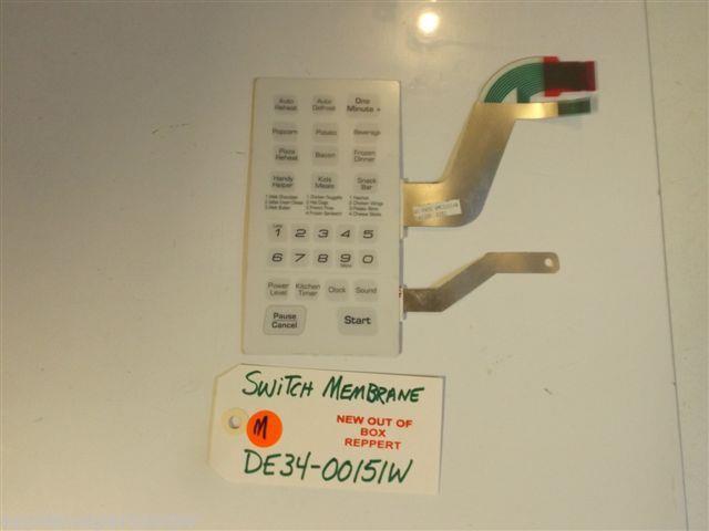 Samsung Microwave DE34-00151W Switch Membrane NEW W/O BOX Samsung Microwave DE34-00151W Switch Membrane NEW W/O BOX